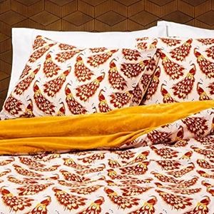 Reversible Twin/Twin XL Velvet Peacock Print Comforter and Sham from Target